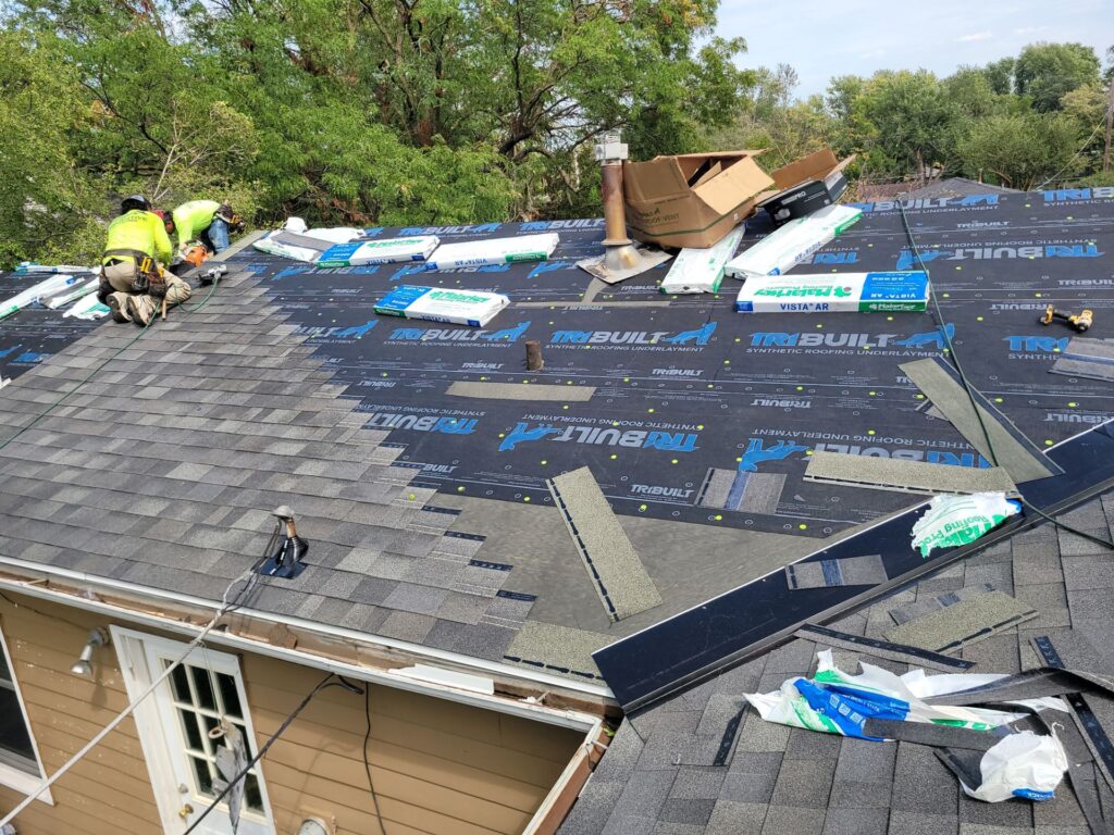 Synthetic underlayment, ice and water barrier and new shingles going on a La Vista, NE roof