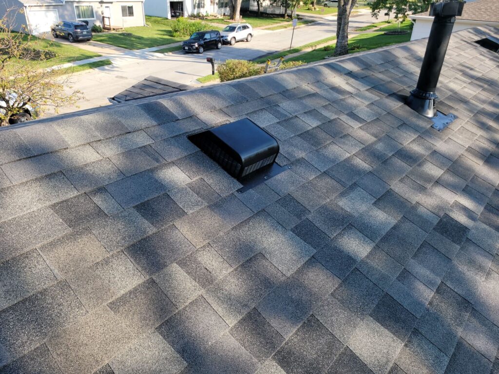 Box vent and pipe flashing on a new La Vista, NE roof